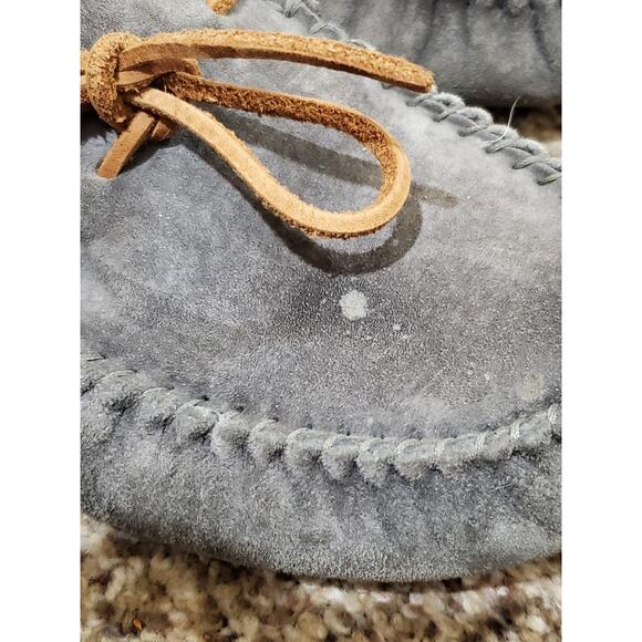 UGG Australia Men's Dakota Moccasin Slippers Gray Suede Shearling Lined Size 8? - Picture 2 of 11